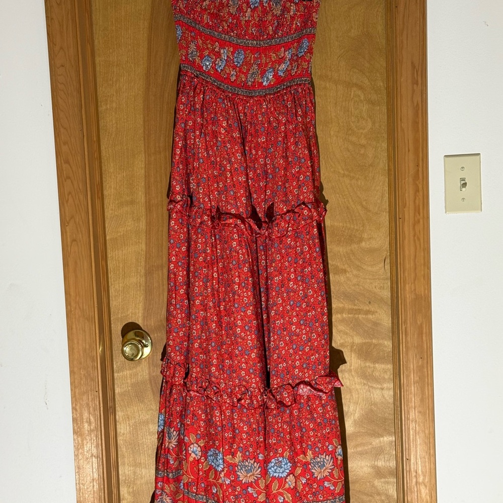 Floral Red Maxi Dress